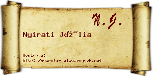 Nyirati Júlia névjegykártya