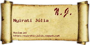 Nyirati Júlia névjegykártya